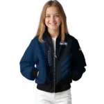 seattle seahawks triple side stripes blue black bomber jacket best selling