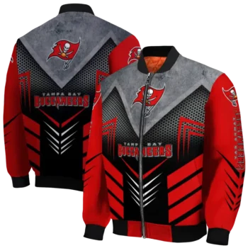tampa bay buccaneers arrow layer red black bomber jacket fashion forward