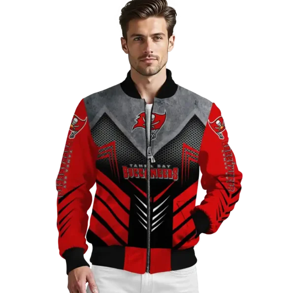 tampa bay buccaneers arrow layer red black bomber jacket high quality