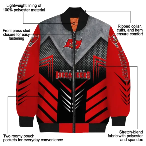 tampa bay buccaneers arrow layer red black bomber jacket new arrival