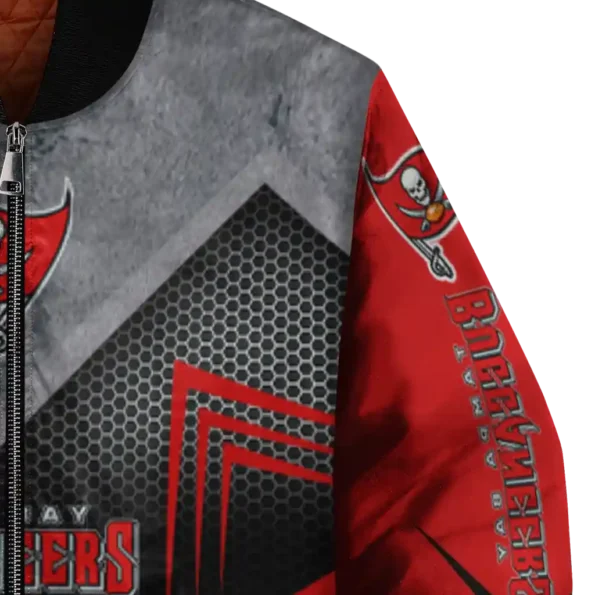 tampa bay buccaneers arrow layer red black bomber jacket premium grade