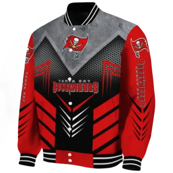 tampa bay buccaneers arrow layer red black varsity jacket best selling