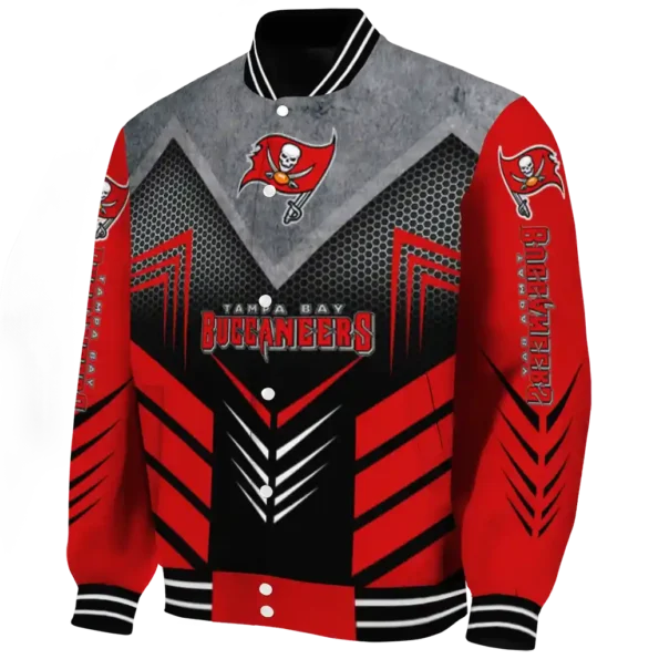 tampa bay buccaneers arrow layer red black varsity jacket best selling