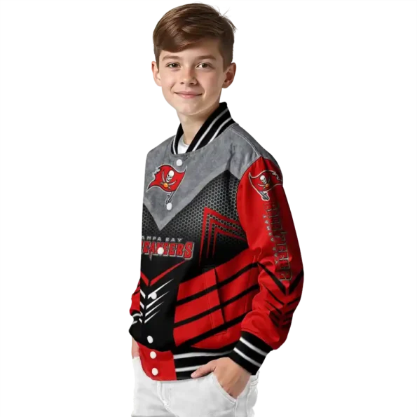 tampa bay buccaneers arrow layer red black varsity jacket trendy