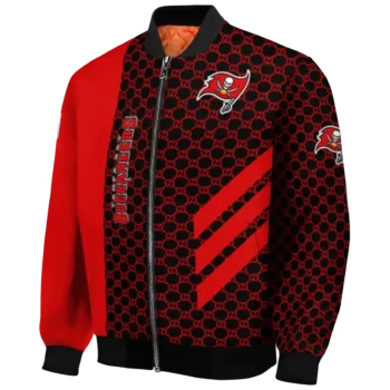 tampa bay buccaneers triple side stripes red black bomber jacket best selling