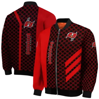tampa bay buccaneers triple side stripes red black bomber jacket fashion forward