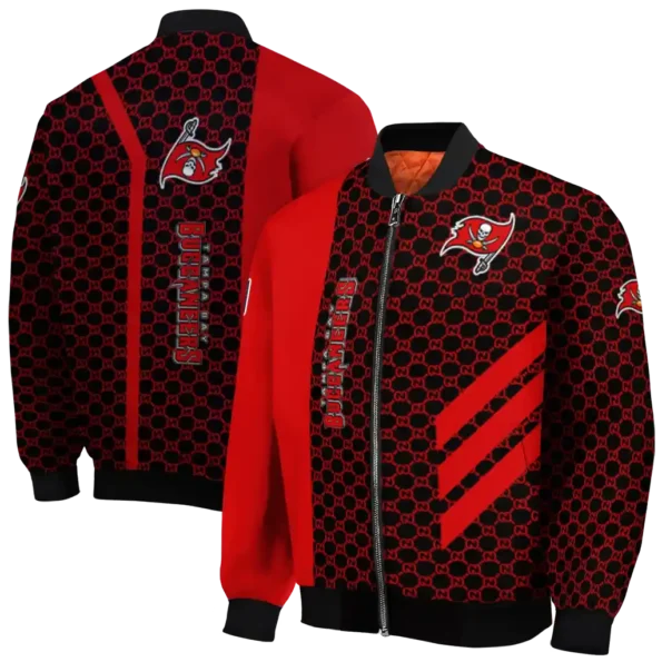 tampa bay buccaneers triple side stripes red black bomber jacket fashion forward