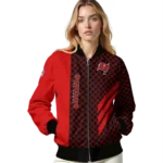 tampa bay buccaneers triple side stripes red black bomber jacket best selling