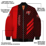tampa bay buccaneers triple side stripes red black bomber jacket best selling