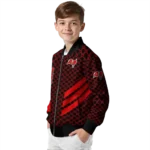 tampa bay buccaneers triple side stripes red black bomber jacket best selling