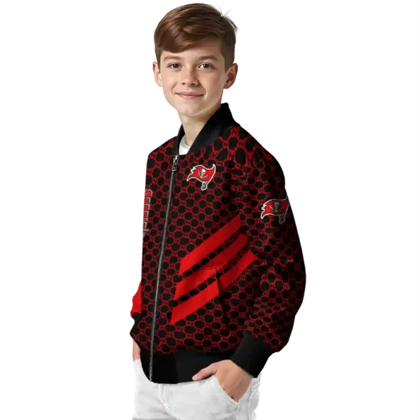 tampa bay buccaneers triple side stripes red black bomber jacket trendy