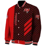 tampa bay buccaneers triple side stripes red black varsity jacket best selling