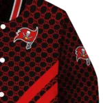 tampa bay buccaneers triple side stripes red black varsity jacket best selling