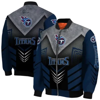 tennessee titans arrow layer navy black bomber jacket fashion forward