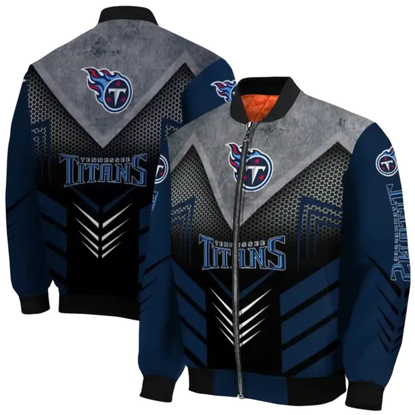 tennessee titans arrow layer navy black bomber jacket fashion forward