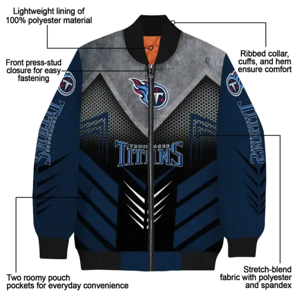 tennessee titans arrow layer navy black bomber jacket new arrival