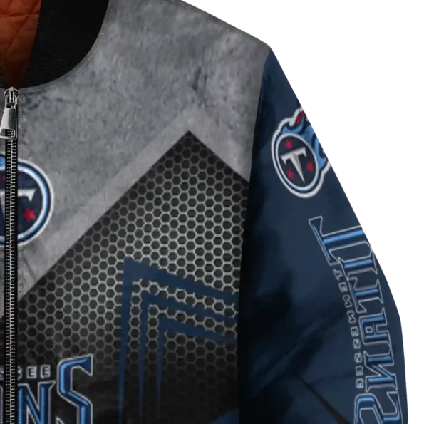 tennessee titans arrow layer navy black bomber jacket premium grade