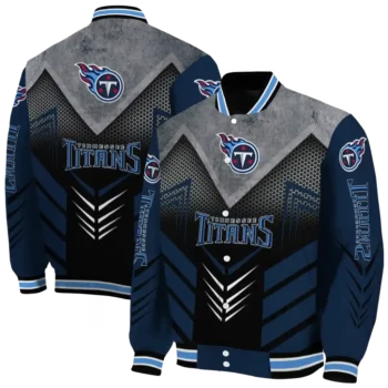 tennessee titans arrow layer navy black varsity jacket fashion forward