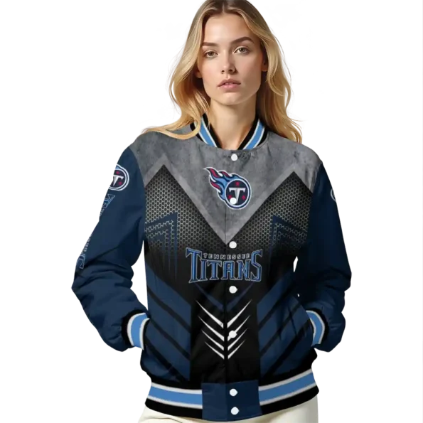 tennessee titans arrow layer navy black varsity jacket latest model