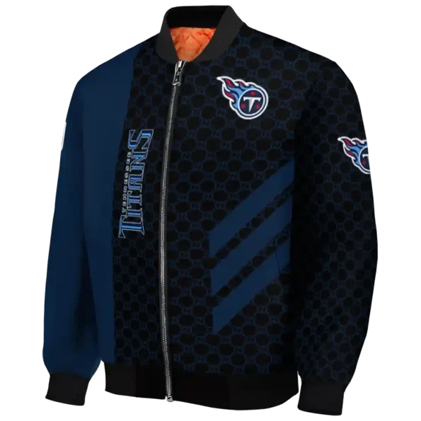tennessee titans triple side stripes navy black bomber jacket best selling