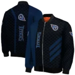 tennessee titans triple side stripes navy black bomber jacket best selling