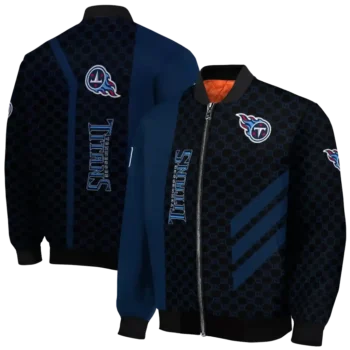 tennessee titans triple side stripes navy black bomber jacket fashion forward