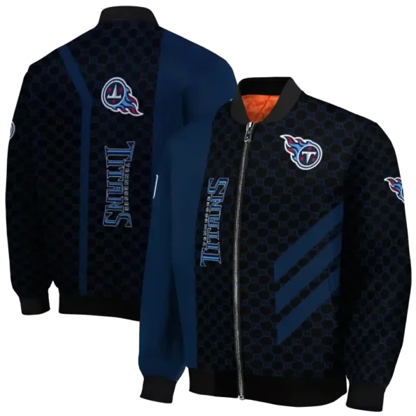 tennessee titans triple side stripes navy black bomber jacket fashion forward