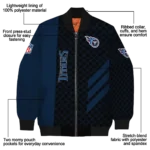 tennessee titans triple side stripes navy black bomber jacket best selling