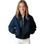 tennessee titans triple side stripes navy black bomber jacket best selling
