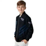 tennessee titans triple side stripes navy black bomber jacket best selling