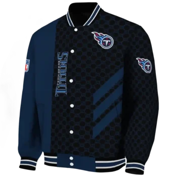 tennessee titans triple side stripes navy black varsity jacket best selling