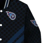 tennessee titans triple side stripes navy black varsity jacket best selling