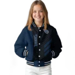 tennessee titans triple side stripes navy black varsity jacket best selling
