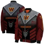 washington commanders arrow layer burgundy black bomber jacket best selling
