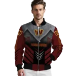 washington commanders arrow layer burgundy black bomber jacket best selling