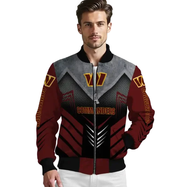 washington commanders arrow layer burgundy black bomber jacket high quality