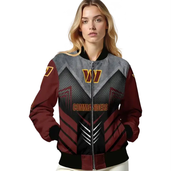 washington commanders arrow layer burgundy black bomber jacket latest model