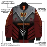 washington commanders arrow layer burgundy black bomber jacket best selling