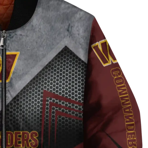 washington commanders arrow layer burgundy black bomber jacket premium grade