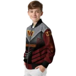 washington commanders arrow layer burgundy black bomber jacket best selling