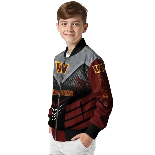 washington commanders arrow layer burgundy black bomber jacket trendy