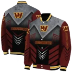 washington commanders arrow layer burgundy black varsity jacket best selling