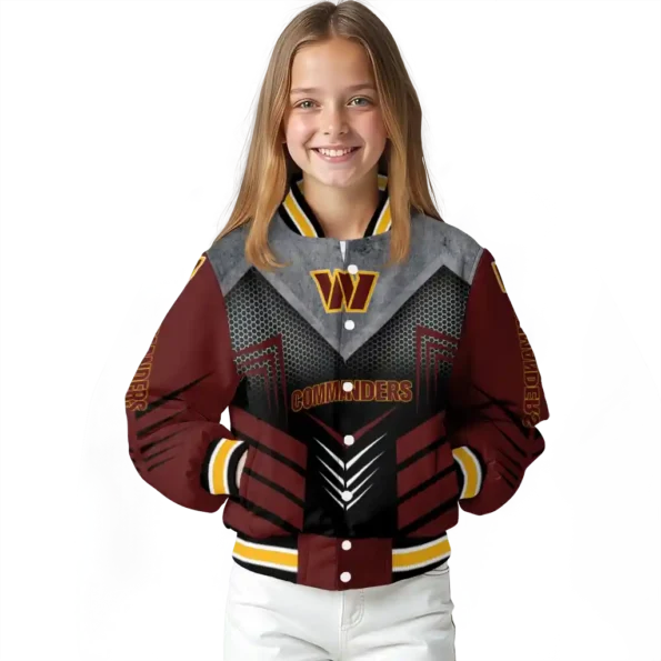 washington commanders arrow layer burgundy black varsity jacket top rated