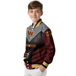 washington commanders arrow layer burgundy black varsity jacket best selling