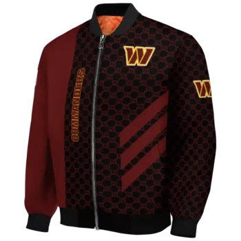 washington commanders triple side stripes burgundy black bomber jacket best selling
