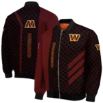 washington commanders triple side stripes burgundy black bomber jacket best selling