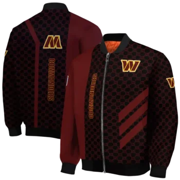 washington commanders triple side stripes burgundy black bomber jacket fashion forward