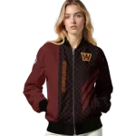 washington commanders triple side stripes burgundy black bomber jacket best selling
