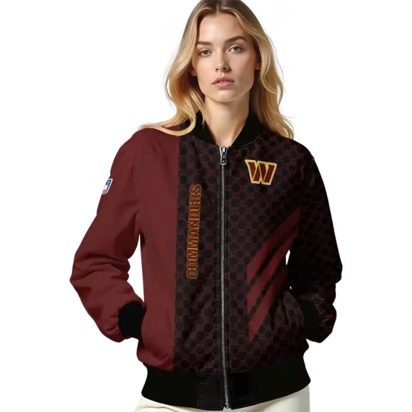 washington commanders triple side stripes burgundy black bomber jacket latest model