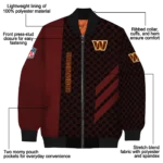 washington commanders triple side stripes burgundy black bomber jacket best selling